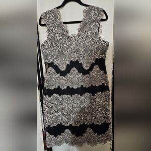 Black and White Lace Patterned Dress